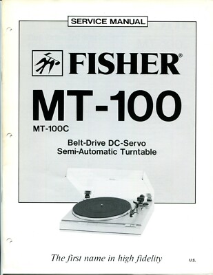 Vintage Fisher Service Manual Semi Automatic Turntable MT-100/MT-100C-image