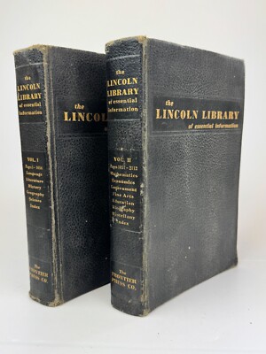 Lincoln Library of Essential information Volume 1 &2 1934 Frontier Press-image