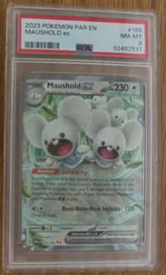 Pokemon TCG Paradox Rift Maushold PSA Graded Near Mint 8 Scarlet Violet-image