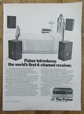 1970 FISHER ELECTRONICS  Fisher 701 4 Channel Stereo Receiver Magazine Print Ad-image
