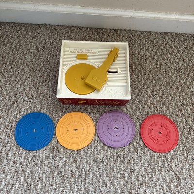 Fisher Price Music Box Record Player 2014 With 4 Double Sided Records Works-image