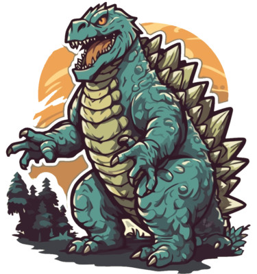 Godzilla sticker weatherproof  bumper vinyl decal-image