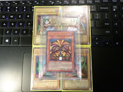 YUGIOH EXODIA THE FORBIDDEN ONE LOB-124 GRADED 9.5 GEM MINT LOB FULL 5-PC UR SET-image