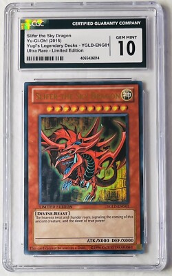 Slifer the Sky Dragon Ultra Rare 2015 Yu-Gi-Oh! YGLD-ENG01 | CGC 10-image