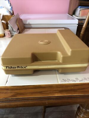 Vintage 1978 Fisher Price Kids Phonograph Turntable Record Player and 4 Records-image