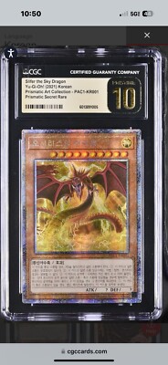 CGC 10 Pristine Slifer The Sky Dragon PAC1-KR001 Prismatic Secret Rare-image