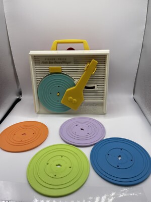 2014 Mattel Fisher Price Classic Toys - Retro Music Box Record Player W/ 5 Disks-image