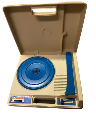 1978 Fisher Price Record Player Turntable Blue 825 49B8 For Parts or Repair-image