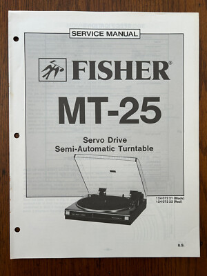Fisher MT-25 Semi Automatic Turntable Record Player Service Manual OEM Vintage-image