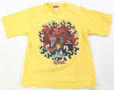 Rare VTG YU-GI-OH Slifer The Sky Dragon Yami Yugi 1996 T Shirt 90s Yellow YTH M-image