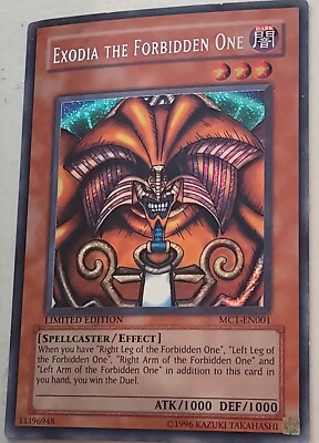 YUGIOH :  EXODIA THE FORBIDDEN ONE!!  MC1-EN001 LIMITED EDITION SECRET RARE HOLO-image