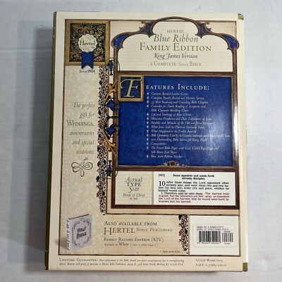 Hertel Blue Ribbon Family Bible by Devotional Staff (2004, Leather)-image