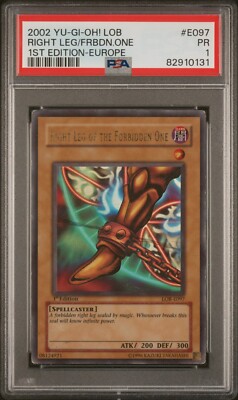 PSA 1 POOR Right Leg of the Forbidden One LOB-E097 1st Edition Yugioh LOB Exodia-image