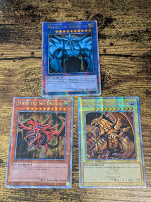 Yugioh Obelisk - Slifer - Winged Dragon of Ra LC01 QCSR God Card Set MINT-image