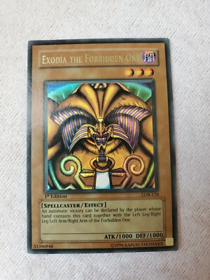 Yugioh! Exodia The Forbidden One.  LOB-124. 1st Edition. Ultra Rare. LP. -image