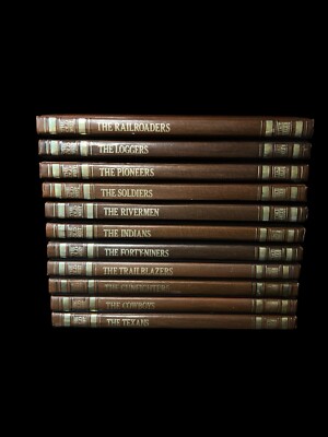 Vintage Lot of 11 The Old West Series Leatherette Hardcover Time Life Books-image