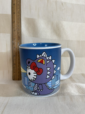 Rare HELLO KITTY Ceramic Mug 20oz Kaiju Atomic Breath Godzilla Inspired-image