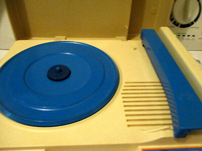 Fisher Price Record Player Portable Turntable #825 33 45 rpm 1978 VINTAGE BLUE-image
