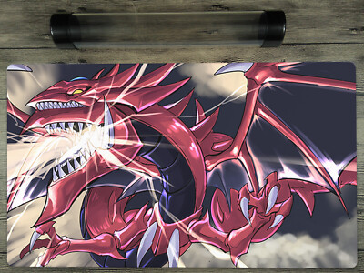 Slifer the Sky Dragon Ygomat Custom TCG Duel Playmat Free High Quality Tube-image
