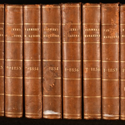 1849-61 17vol Farmer's Magazine Second Third Series Illustrated Half Calf Scarce-image
