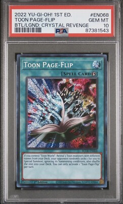 2022 PSA 10 YUGIOH BATTLES OF LEGEND 1ST ED SECRET RARE TOON PAGE FLIP 💫-image