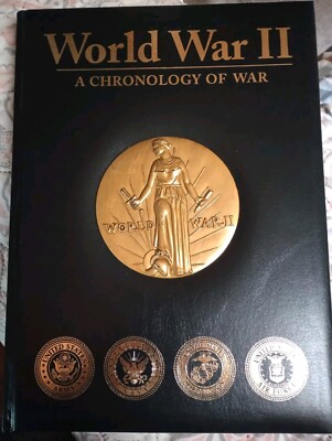 World War II A Chronology Of War - Leather Bound  - Like New!!-image