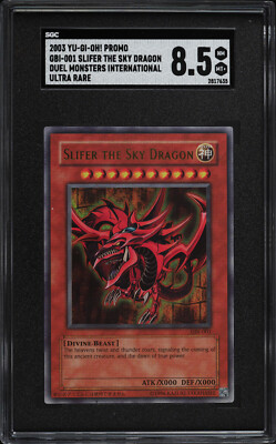 2003 YUGIOH GBI-001 SLIFER THE SKY DRAGON ULTRA RARE SGC 8.5 NM-MINT #2817635-image