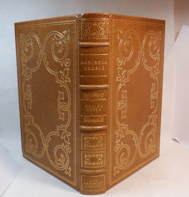 Vtg 1977 ROBINSON CRUSOE by Daniel Defoe Full Leather Franklin Library ltd. ed-image