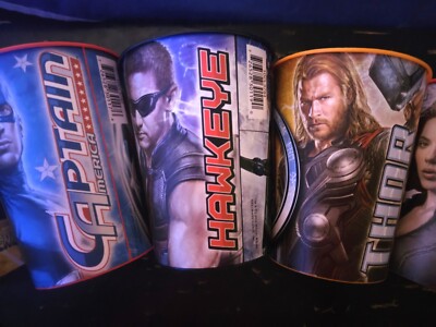 MARVEL AVENGERS ASSEMBLE 16oz PLASTIC CUPs (5 cups) + Godzilla Cup-image