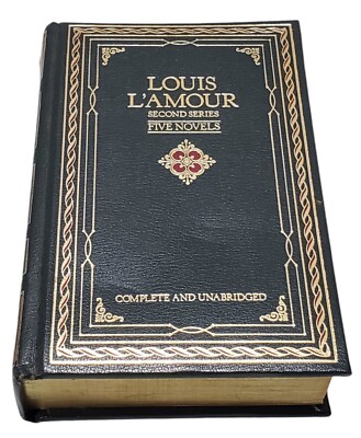 Louis L’Amour SEcond Series Five Novels Unabridged Leather Bound Gold Edges-image