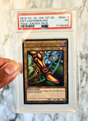 PSA 7 NM MT 2015 LEFT LEG FORBIDDEN ONE YUGIOH YGLD EXODIA DECK #ENA19-image