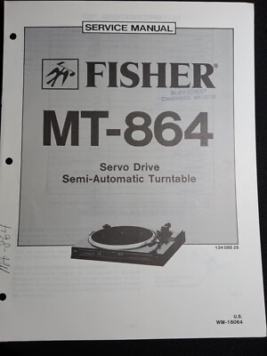 Fisher MT-864 Service Manual Servo Drive Semi-Automatic Turntable Original-image