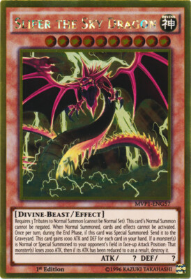 Yugioh! LP Slifer the Sky Dragon - MVP1-ENG57 - Gold Rare - 1st Edition Lightly -image