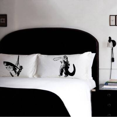 Godzilla vs Mothra Pillow Case Set TC 220 Cotton Pillow Covers room decor art-image