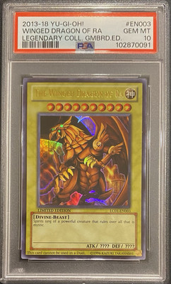 2013 PSA 10 YUGIOH LEGENDARY COLLECTION ULTRA RARE WINGED DRAGON OF RA 💫-image