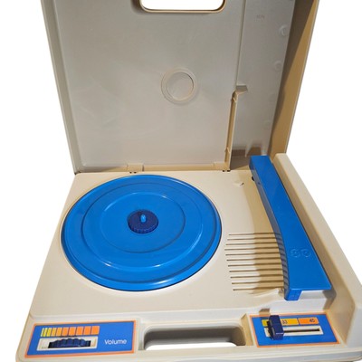 Vintage 1978 Fisher-Price Record Player Portable Blue #825 Works - 33 & 45-image