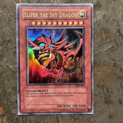 Yu-Gi-Oh! ORIGINAL 1996 SLIFER THE SKY DRAGON GB1-001 GBI-001 Ultra Rare *MINTY*-image