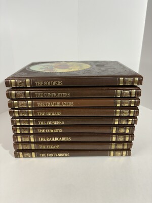 Lot Of 9 The Old West Series Volumes Leatherette Time Life Books Western Cowboy-image