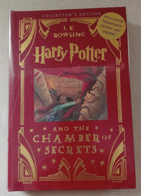 LEATHER Harry Potter Chamber of Secrets HB JK Rowling Collectors Edition MINTY-image