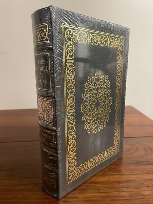 NEW The World is Flat by Thomas L. Friedman, SIGNED, Leather Bound, Easton Press-image