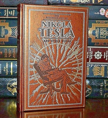 NEW Autobiography of Nikola Tesla and Other Works Leather Bound Ribbon Hardcover-image