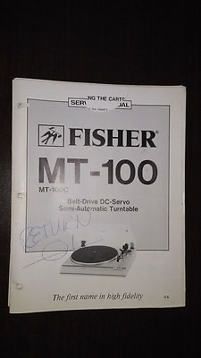 Fisher mt-100 Service Manual original repair book stereo turntable record player-image