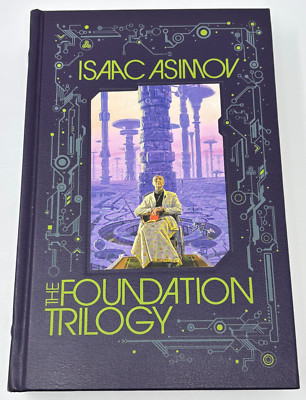 The Foundation Trilogy by Isaac Asimov Leather Bound Gold Gilded Pages Del-Ray-image