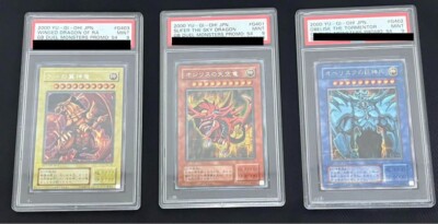 PSA 9 YuGiOh SLIFER G4-01 OBELISK G4-02 RA G4-03 Secret Rare Set GB Promo Japan-image