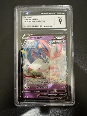 Pokemon Sylveon V Evoking Skies 74 Holo CGC Graded 9 Mint Not PSA Card-image