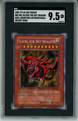 2003 YUGIOH GBI-001 SLIFER THE SKY DRAGON SECRET RARE SGC 9.5 MINT+ #0726177-image