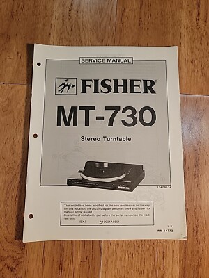 Fisher MT 730 Turntable Service Manual repair-image