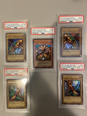 Exodia the Forbidden One complete set LOB 1st Ed Asian - English PSA Yugioh-image