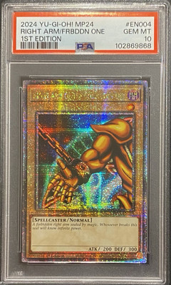 2024 PSA 10 YUGIOH MP24 25TH QC SECRET RARE RIGHT ARM OF EXODIA 💎-image