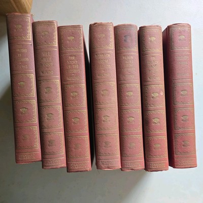 7 VINTAGE Rudyard Kipling Books from 1930 Published by Standard Book Co.-image